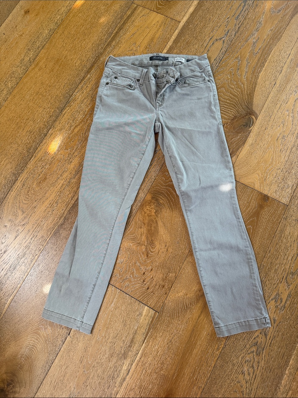 Level 99 Lily Crop Skinny Straight Jeans — Light Gray
